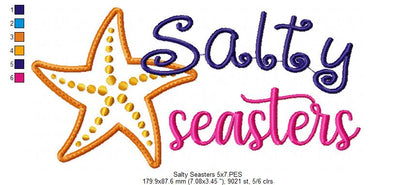 Salty Seasters – Appliqué – Machine Embroidery Design