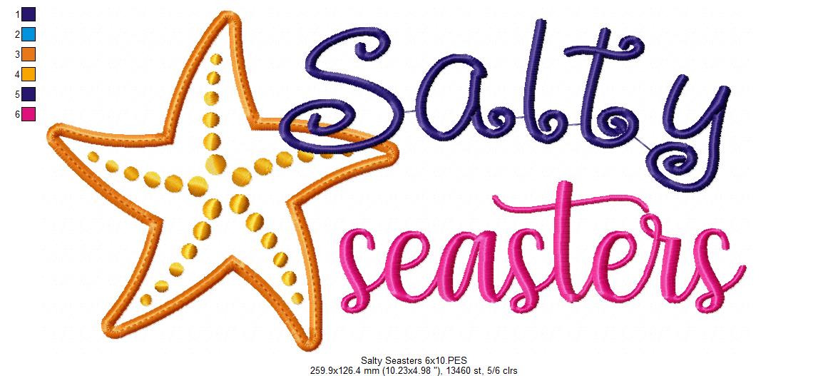 Salty Seasters – Appliqué – Machine Embroidery Design