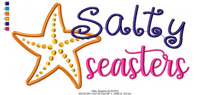 Salty Seasters – Appliqué – Machine Embroidery Design