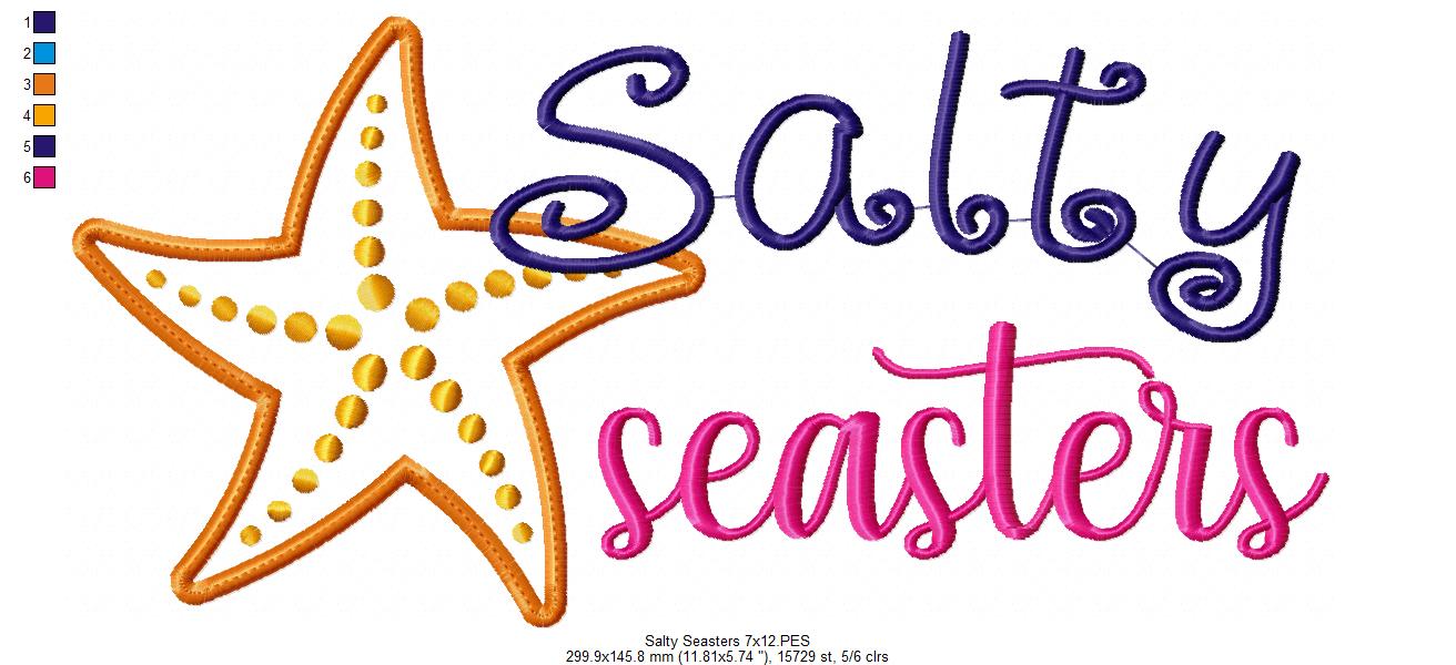 Salty Seasters – Appliqué – Machine Embroidery Design