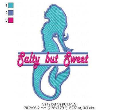 Salty but Sweet - Fill Stitch - Machine Embroidery Design