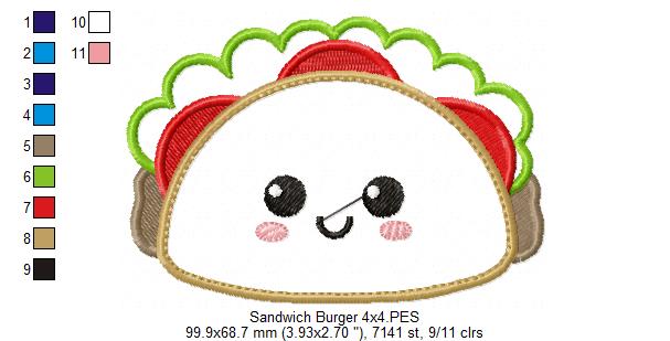 Happy Sandwich Taco - Applique