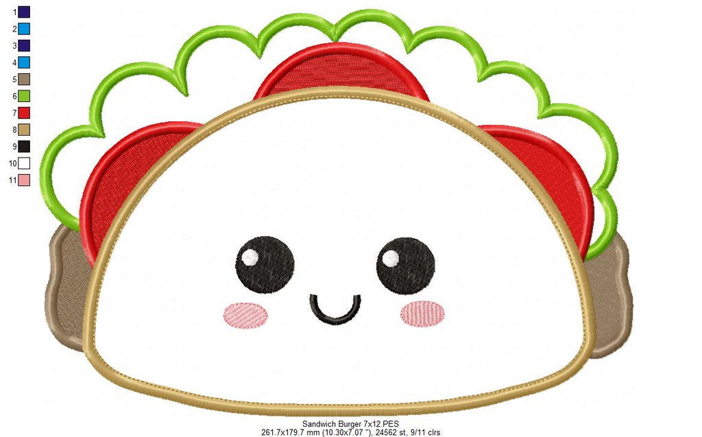 Happy Sandwich Taco - Applique