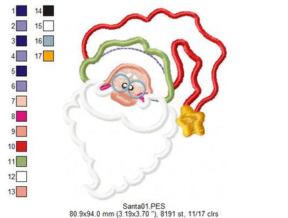 Santa Claus Smiling - Applique