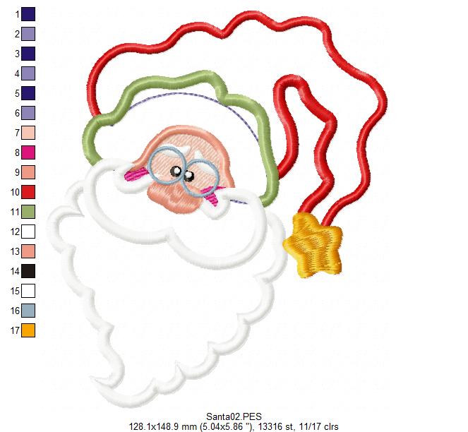 Santa Claus Smiling - Applique