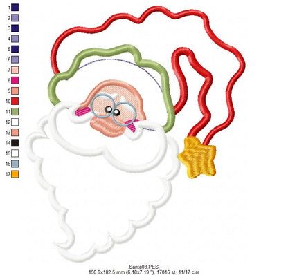 Santa Claus Smiling - Applique