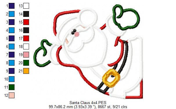 Santa Claus with Open Arms - Applique Embroidery