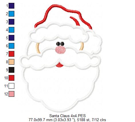 Santa Claus - Applique - Machine Embroidery Design