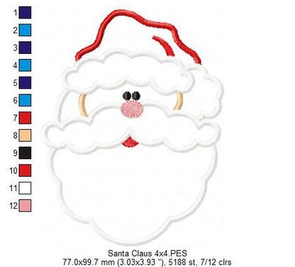 Santa Claus - Applique - Machine Embroidery Design