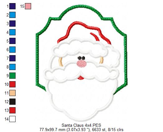 Santa Claus in a Frame - Applique Embroidery