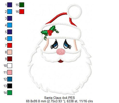 Santa Claus with Hat - Applique Embroidery