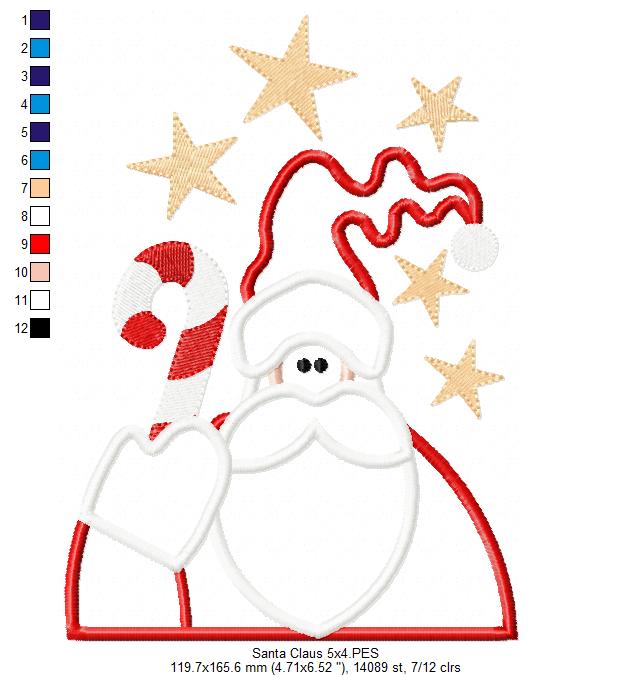 Jolly Santa Magic - Appliqué - Machine Embroidery Design