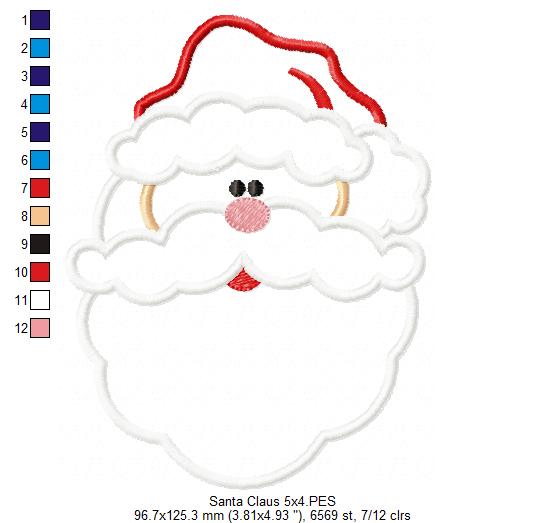 Santa Claus - Applique - Machine Embroidery Design