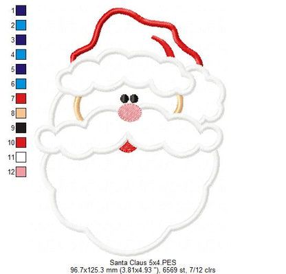 Santa Claus - Applique - Machine Embroidery Design