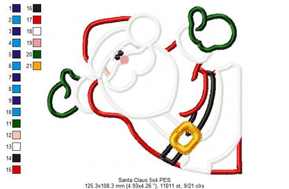 Santa Claus with Open Arms - Applique Embroidery