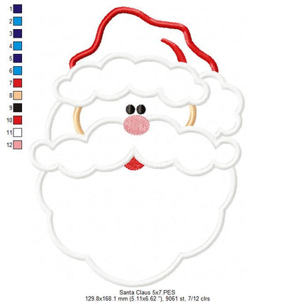 Santa Claus - Applique - Machine Embroidery Design