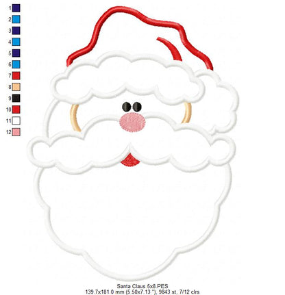 Santa Claus - Applique - Machine Embroidery Design
