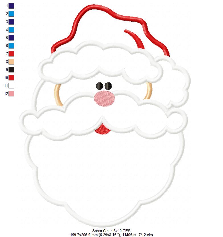 Santa Claus - Applique - Machine Embroidery Design
