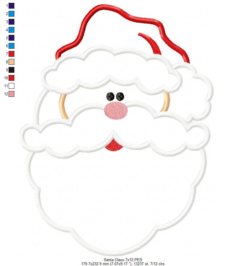 Santa Claus - Applique - Machine Embroidery Design