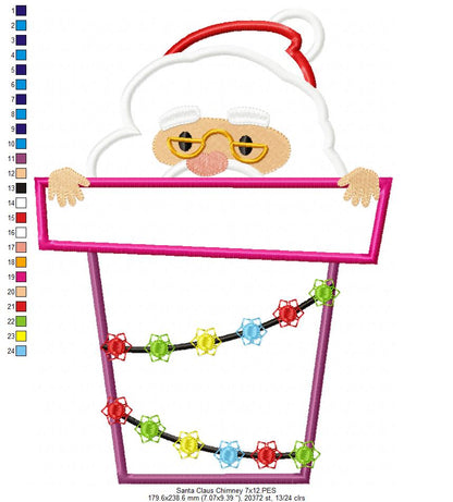 Santa Claus in the Chimney - Applique
