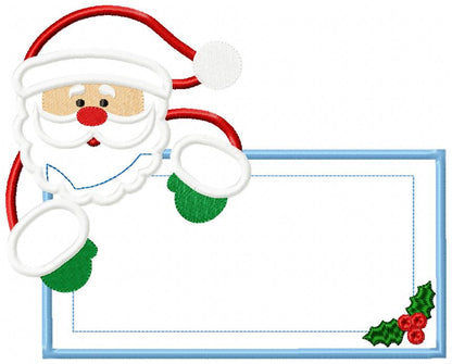Santa Claus Frame - Applique Embroidery