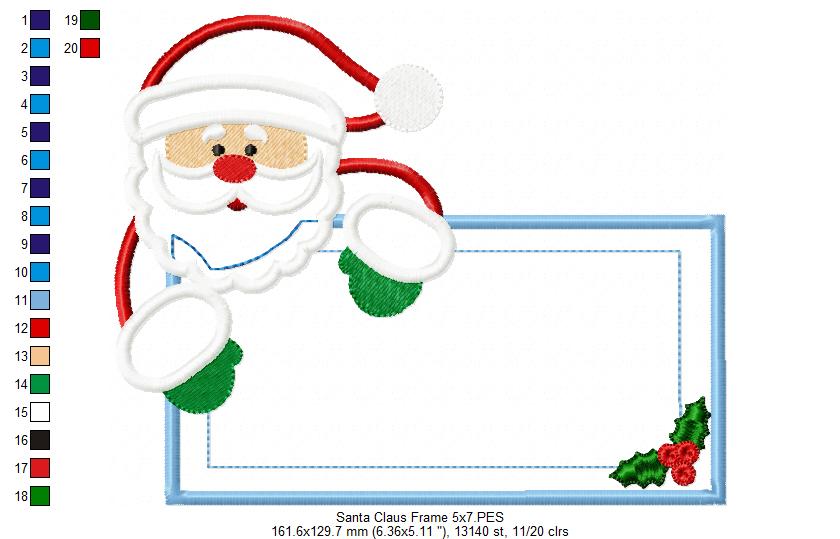 Santa Claus Frame - Applique Embroidery