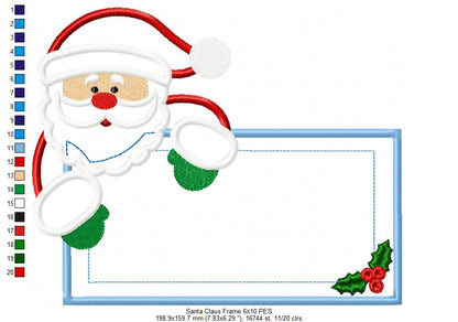 Santa Claus Frame - Applique Embroidery