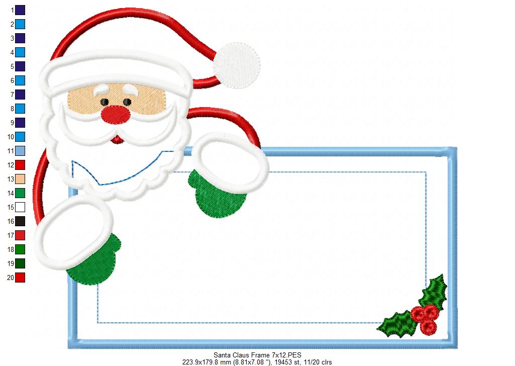 Santa Claus Frame - Applique Embroidery