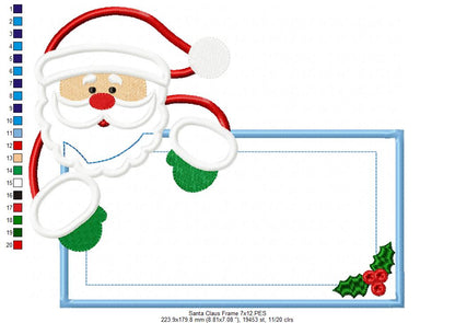 Santa Claus Frame - Applique Embroidery