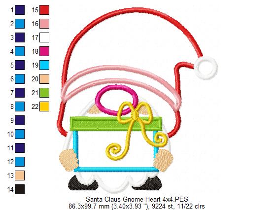 Christmas Gnome Santa Claus Gift Box - Applique