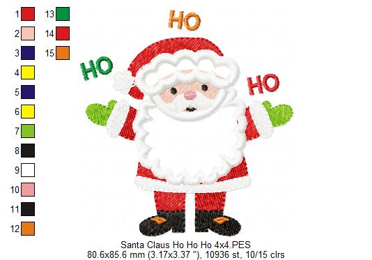 Santa Claus Ho Ho Ho - Applique