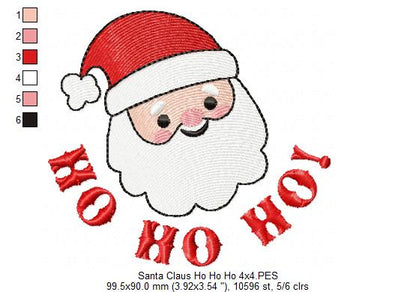 Santa Claus Ho Ho Ho - Fill Stitch