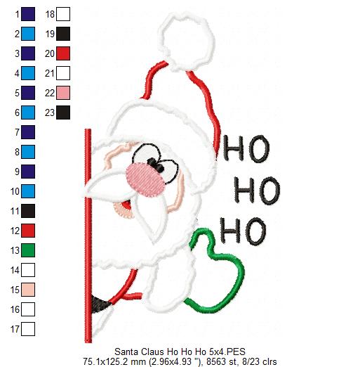 Santa Claus Ho Ho Ho - Applique