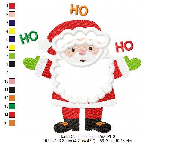 Santa Claus Ho Ho Ho - Applique