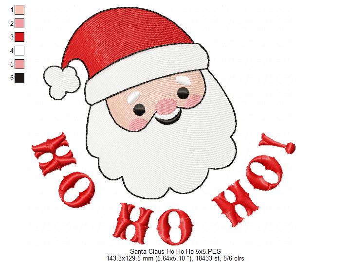 Santa Claus Ho Ho Ho - Fill Stitch