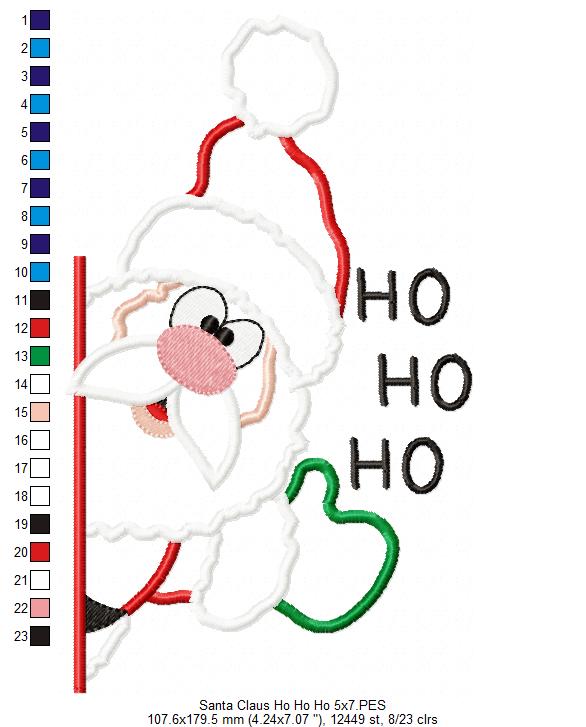 Santa Claus Ho Ho Ho - Applique