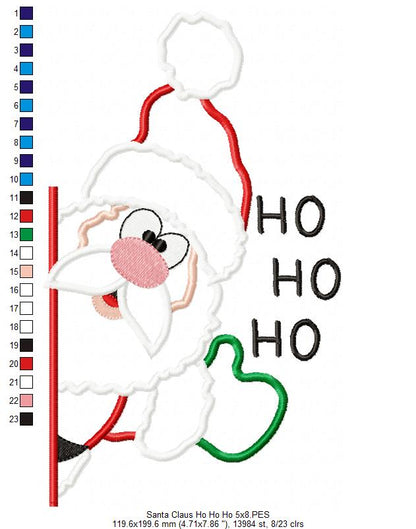 Santa Claus Ho Ho Ho - Applique