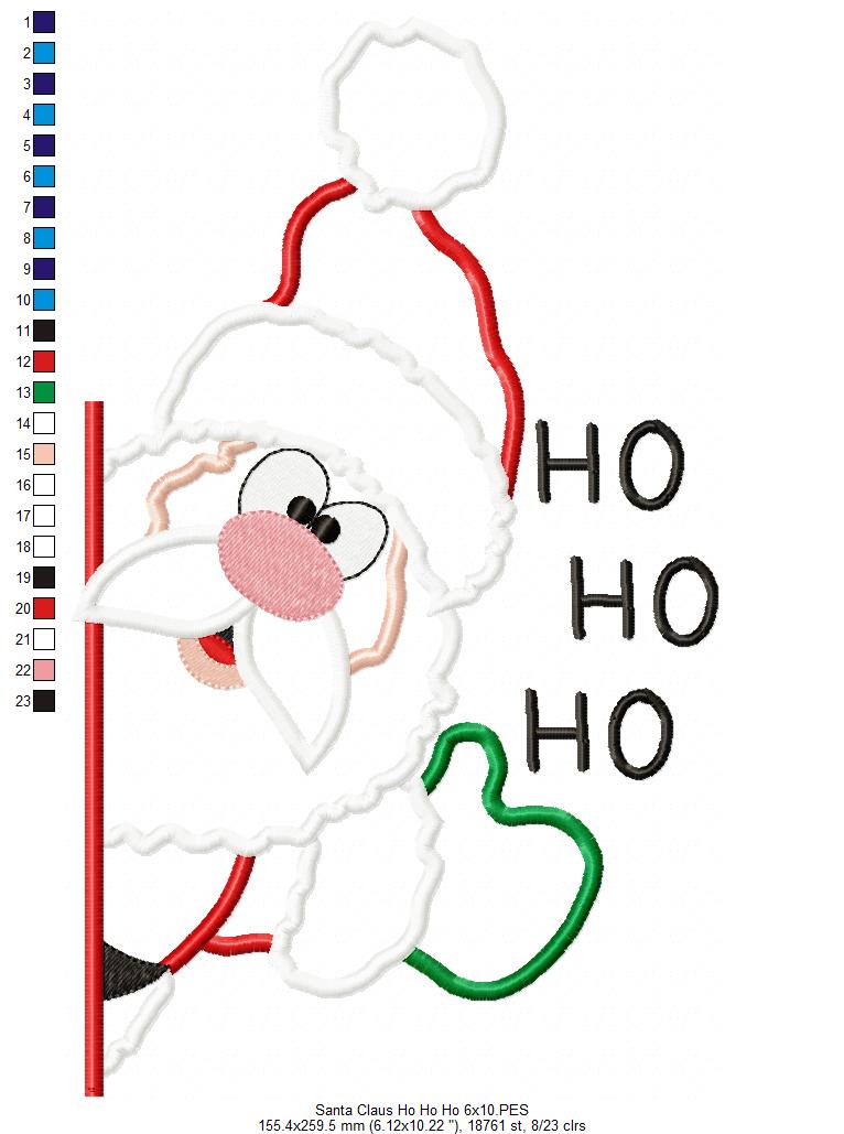 Santa Claus Ho Ho Ho - Applique