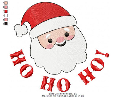 Santa Claus Ho Ho Ho - Fill Stitch