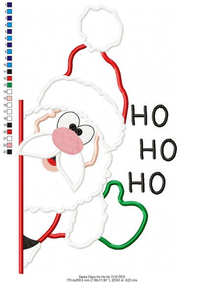 Santa Claus Ho Ho Ho - Applique