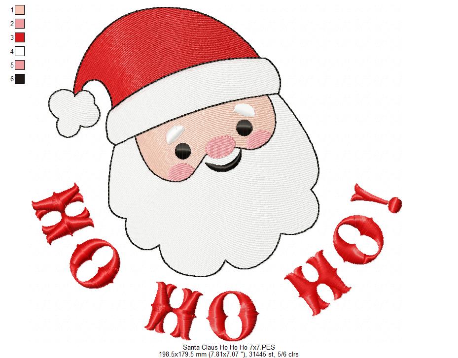 Santa Claus Ho Ho Ho - Fill Stitch