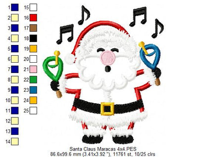 Santa Claus with Maracas - Applique
