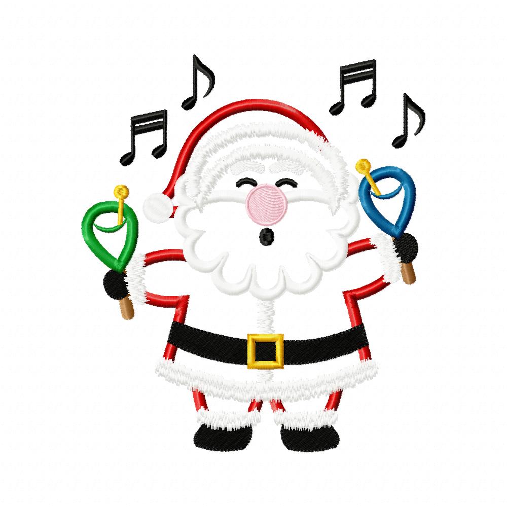 Santa Claus with Maracas - Applique