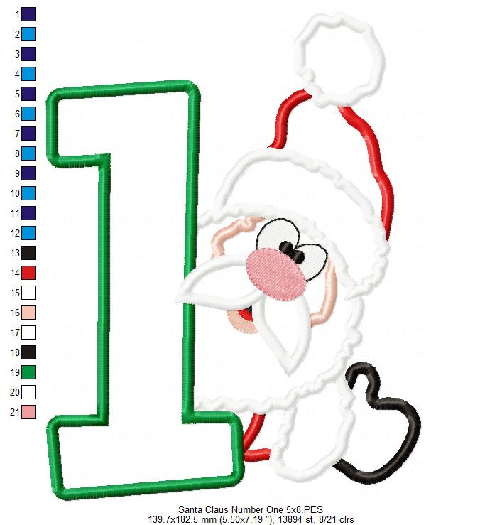 Santa Claus Number One - Applique