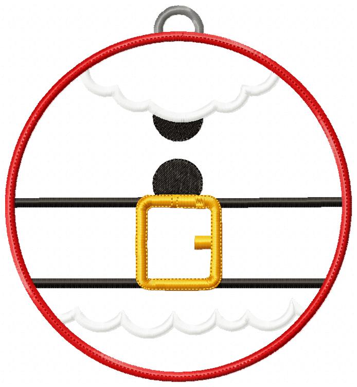Santa Claus Ornament - Applique - Machine Embroidery Design