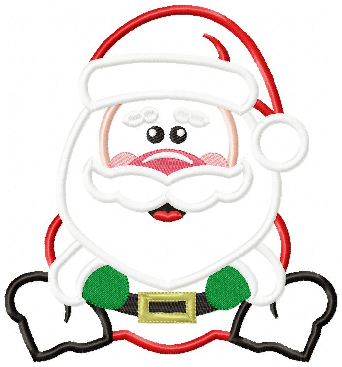 Cute Santa Claus - Applique - Machine Embroidery Design