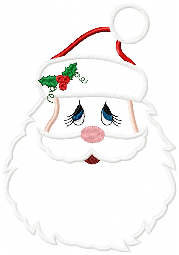 Santa Claus with Hat - Applique Embroidery