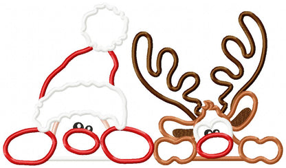 Santa Claus and Rudolf Reindeer - Applique