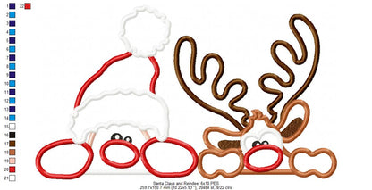 Santa Claus and Rudolf Reindeer - Applique