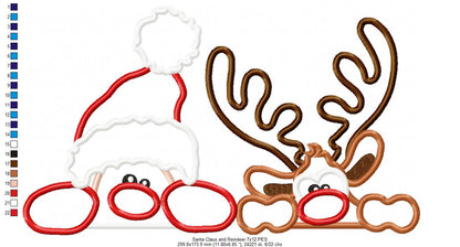 Santa Claus and Rudolf Reindeer - Applique